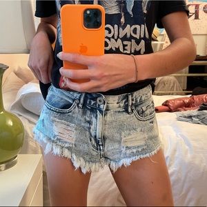 High rise USA denim cut-off short